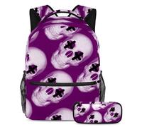 Modello senza cuciture per fare una dichiarazione con questo set di 2 zaini alla moda per ragazzi ragazze adolescenti, Multicolore#02, B：29.4x20x40cm P：19x7.5x3.8cm, Zaini Daypack