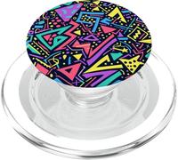 Modello Sharp Geo Energy retrò scuro degli anni '80 e '90 PopSockets PopGrip per MagSafe