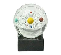 Modello Solare Cristallo 80mm 3.1 "Inciso Ologramma Con Luce Up Base Pianeta Modello Scienza Astronomia Otto Pianeti Solari