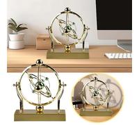 Modello spaziale decorativo con perpetuo mobile come decorazione da scrivania (oro, 22,5 x 22,9 cm)
