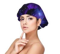 Modello spaziale della galassia cosmica,Cuffia da notte elastica in raso per adulti, fascia per capelli in seta regolabile, cuffia da notte elastica per donne