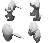 Modello Statuetta Eevee Pokemon per Collezione Display Stampato 3D Kit