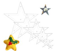 Modello Stella In Acrilico Per Cucito - Modello Stelle Per Craft 6 Pezzi,Stencil Preciso Antiscivolo a Stella a Cinque Punte per Tessitura Rifinitura Ritaglio Orlo Disegno Applique | Disegno Applicazi
