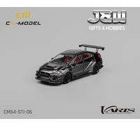 Modello Subaru STi Varis WideBody 1.0 Cromato Nero Con Set Di Ruote Extra 1/64