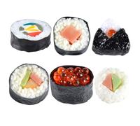 Modello Sushi Artificiale Realistico in Pvc, 6 Pezzi, Leggero | Aspetto Realistico, Riutilizzabile, Facile da Trasportare, per Vetrina di Sushi e Feste