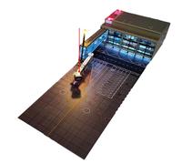 Modello terminale aeroportuale in scala 1:200 con illuminazione a LED | Terminale per passeggeri modulare con pannello frontale, diorama aeronautico (senza ponte passeggero)