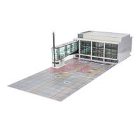 Modello terminale aeroportuale in scala 1:200 con illuminazione a LED | Terminale per passeggeri modulare con pannello frontale, diorama aeronautico (senza ponte passeggero)