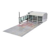 Modello terminale aeroportuale in scala 1:200 con illuminazione a LED | Terminale per passeggeri modulare con pannello frontale, diorama aeronautico (senza ponte passeggero)