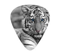 Modello tigre bianca,12 pezzi di plettri per chitarra, 3 plettri di diverso spessore per chitarra acustica, basso, ukulele