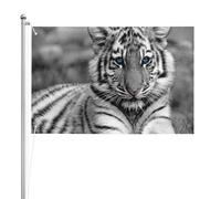 Modello tigre bianca,Bandiera da giardino, bandiera decorativa da cortile, bandiera bifacciale, 2x3 piedi, per esterni e interni