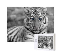 Modello tigre bianca,Puzzle in legno da 500 pezzi, gioco di famiglia, puzzle per adulti e adolescenti, decorazioni per la casa