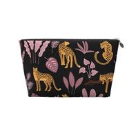 Modello tropicale leopardo, Borsa da toilette Borsa per trucco Borsa per cosmetici Borsa da toilette da viaggio portatile