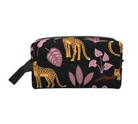 Modello tropicale leopardo, Borsa per il trucco Borsa per cosmetici Borsa da viaggio portatile da viaggio Borsa per trucco Organizer