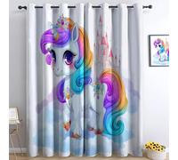Modello Unicorno Dei Cartoninimati Tende Oscuranti Termiche Isolanti - Ridurre Il Rumore, Termiche Isolanti per Camera da Letto - 2 Pannelli per camera da letto soggiorno, Colore Chiaro, 183 x 214 cm