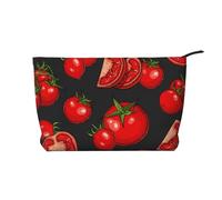 Modello vegetale di pomodori, Borsa per cosmetici in velluto a coste Borsa per il trucco Borsa da viaggio portatile