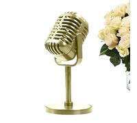 Modello Vintage Device Toy - Sparkly Pretend Microfono, Retro Look Stand | 6,50 x 3,15 x 3,15 pollici Decorative Fake Microfono Device per feste, gioco di ruolo, scena di notizie, intrattenimento per