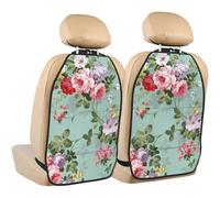 Modello vintage elegante con rose rosa e rosse,2 pezzi Tappetini per sedili auto Protezione per sedili posteriori Organizer per sedili posteriori durevoli