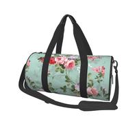 Modello vintage elegante con rose rosa rosse, Borsone da viaggio di grande capacità Borsa rotonda Borsa da viaggio sportiva Borsa da viaggio Borsa da fitness