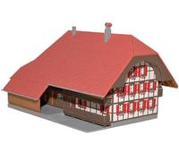 Modello XXL Agriturismo Alpi Svizzera Ho 1:87 - Edificio di Prestige 25 cm - Kit Premium Stampa 3D - Ideale Diorama Rurale - Made in Alsazia (a colori)