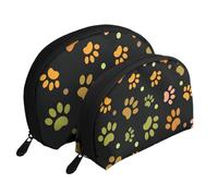 Modello zampa di cane, Borsa per trucco a conchiglia Portamonete da donna Borsa da toilette piccola Borsa per cosmetici 2 pezzi