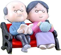 Modelo de banco, mini banco de parque, abuelo, abuela, modelo en