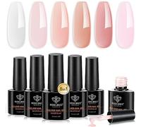 Modelones 8-in-ONE Gel Ricostruzione Unghie 6Pcs, UV Led Costruttore, Per Extension, Cover Autolivellante Facile Lavorabilità