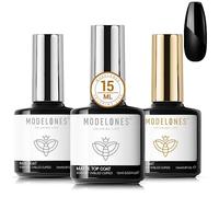 Modelones Base e Top Coat Semipermanente Set 3 x 15ml Top Base Matt Coat Gel Soak Off UV LED Smalti Gel per Unghie Kit per Manicure