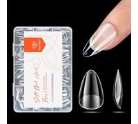 Modelones Set di punte per unghie, 216 pezzi, con copertura completa per unghie, set di punte per unghie, in resina PMMA Pre-Buff, unghie artificiali, da incollare, fai da te, 12 misure