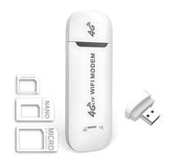 Modem Sim 4g LTE Wifi Portatile, Spina USB, Router Wireless con Supporto per Slot per Schede SIM, Supporto per Hotspot da Viaggio Portatile LTE B1/B3/B7/B8/B20/B38/B40/B41