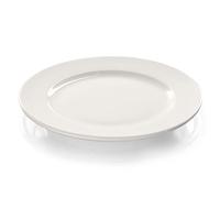 Modermo Piatto Piano in Porcellana, Diametro Ø 22 cm, linea Prima, Bianco, Elegante, Piatto per Antipasti, Insalate, Frutta, Porcellana di Alta Qualità, Lavabile in Lavastoviglie