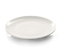 Modermo Piatto Piano in Porcellana, Diametro Ø 25 cm, linea Prima, Bianco, Elegante, Senza Bordo, Piatto per Colazione, Pranzo e Cena, Porcellana di Alta Qualità, Lavabile in Lavastoviglie