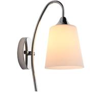 Modern 2 Pack Wall Sconces Nordic Bedroom Bedside Wall Lamp Simple Glass Shade Wall Lighting with Chrome Finish for Bathroom Living Room Hallway(1pack)