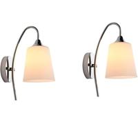 Modern 2 Pack Wall Sconces Nordic Bedroom Bedside Wall Lamp Simple Glass Shade Wall Lighting with Chrome Finish for Bathroom Living Room Hallway(2pack)