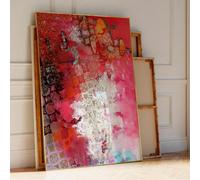 Modern Abstract Wall Art in Violet and Pink - Large Pastel Painting Print