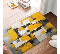 Modern Abstract Yellow Gray Black Modern Geometric Ombre Burnt Brushstrokes Painting Aesthetic Zerbino Asciugapassi Asciugatura Rapida Zerbino Ingresso Morbido Tappeto Entrata Per 40X60Cm