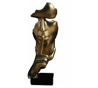 Modern Artwork The Silence Of The Thinker Is Gold Sculptures Vintage Resin Statue Crafts Decoration Art Ornaments Nordic Style Artwork for Living Room