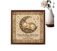 Modern Background Banner, Calming Cat Moon Pattern, Indoor Cloth Decoration with Soft Fabric, Wall Hanging Accessory with Stylish Design, Supplies for Living Room Bedroom Dining Room Party