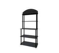 Modern Black Coffee Stand, 69 x 34 x 140 cm, 100% MDF con inserti in forza compressa, design industriale elegante per spazi domestici e uffici