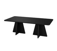 Modern Black Coffee Table, 120 x 60 x 40 cm | 100% melamina rivestito in melamina, spessore 18 mm | elegante fascia in PVC per spazi di vita contemporanei