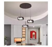 Modern Black For Dining Room Kitchen Island 3-Light Smoke Gray Glass Ceiling Lamp Fixtures Hanging Lamps Home Docor