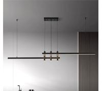 Modern Black Linear Chandelier for dining room Hanging Lamp for Kitchen Island Dining Study LED Light