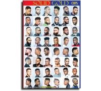 Modern Black Mens Hairstyle Reference Poster Barber Shop Canvas Wall Art