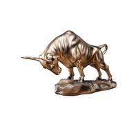 Modern Bull Figurine Cattle Statue Feng Shui Animal Sculpture Collection Crafts for Office Tabletop Home Decoration