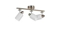 Modern Chandelier with Metal Body & Glass Cap, 12 cm di diametro, altezza 20 cm, lunghezza 56 cm, attacco E27, max 40 W, elegante design bianco per hotel e case