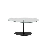 Modern Coffee Table with 100% Tempered Glass Top, 90 x 60 x 40 cm, Stylish Black Metal Legs, Disassembled for Easy Assembly, Elegant & Novel Design