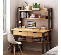 Modern Computer Desk with and Top Shelves for Home Office Workstation