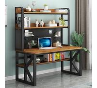 Modern Computer Desk with Storage Compartments & Pegboard for Home Office Large Study Writing Work Table (31 Inch Oak + Black)