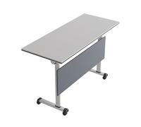 Modern Conference Room Tables, Folding Flip Top Conference Table, White Mobile Training Desk, Seminar Boardroom Desk, Meeting Room,Classroom 1pcs 140cm
