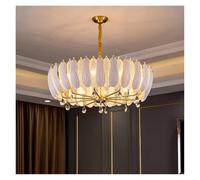Modern Copper Chandelier Transparent White Glass Lampshade Alternate Shape Living Room Dining Room Lamp Bedroom LED Lamp