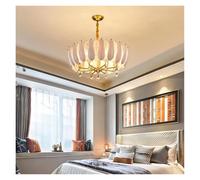 Modern Copper Chandelier Transparent White Glass Lampshade Alternate Shape Living Room Dining Room Lamp Bedroom LED Lamp